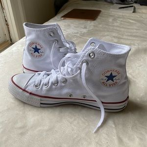 White Converse High Top size 8.5